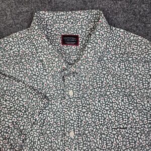 UNTUCKit Palazette Green Floral Button Up Shirt Men 3XL Short Sleeve Performance